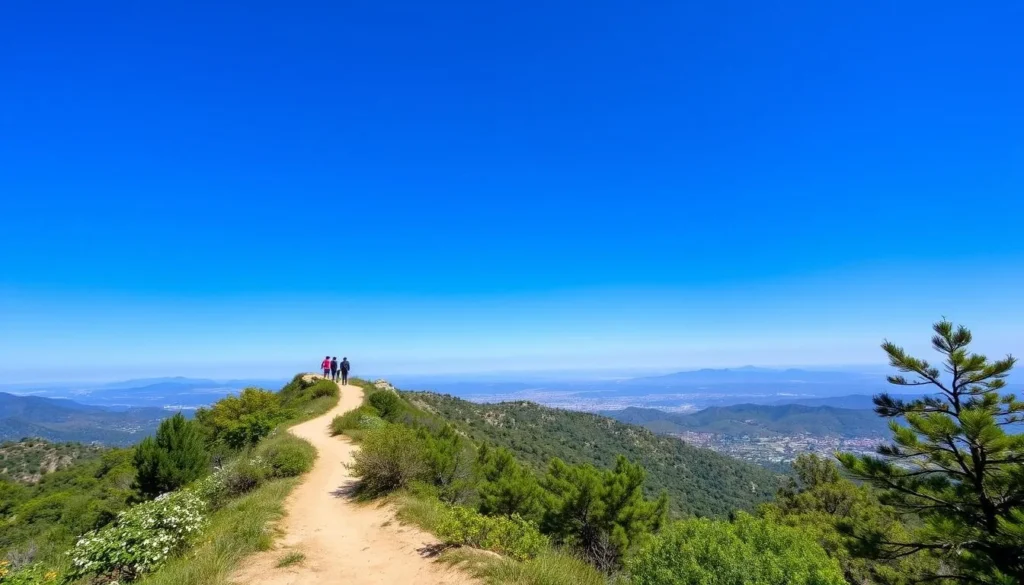 Image of Echo Mountain's hiking trails during summer