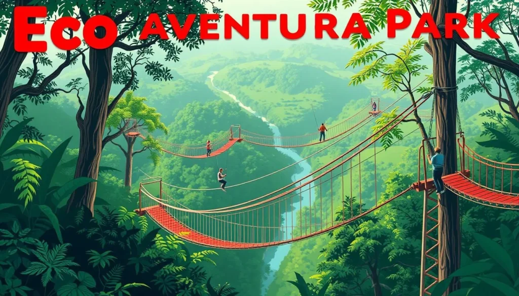 Image of Eco Aventura Park with ziplines and suspension bridges