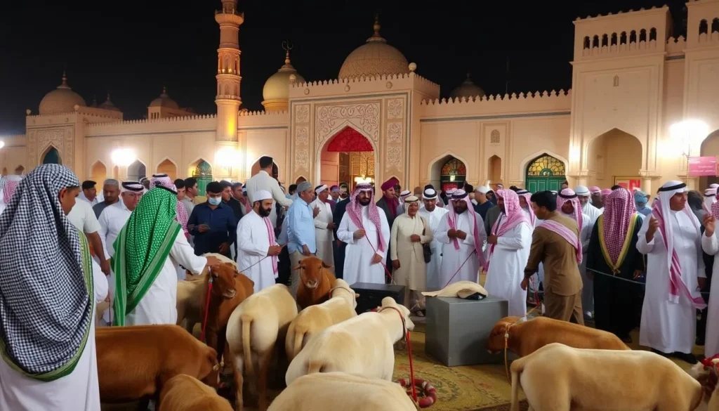 Image of Eid Al-Adha sacrifice in Saudi Arabia