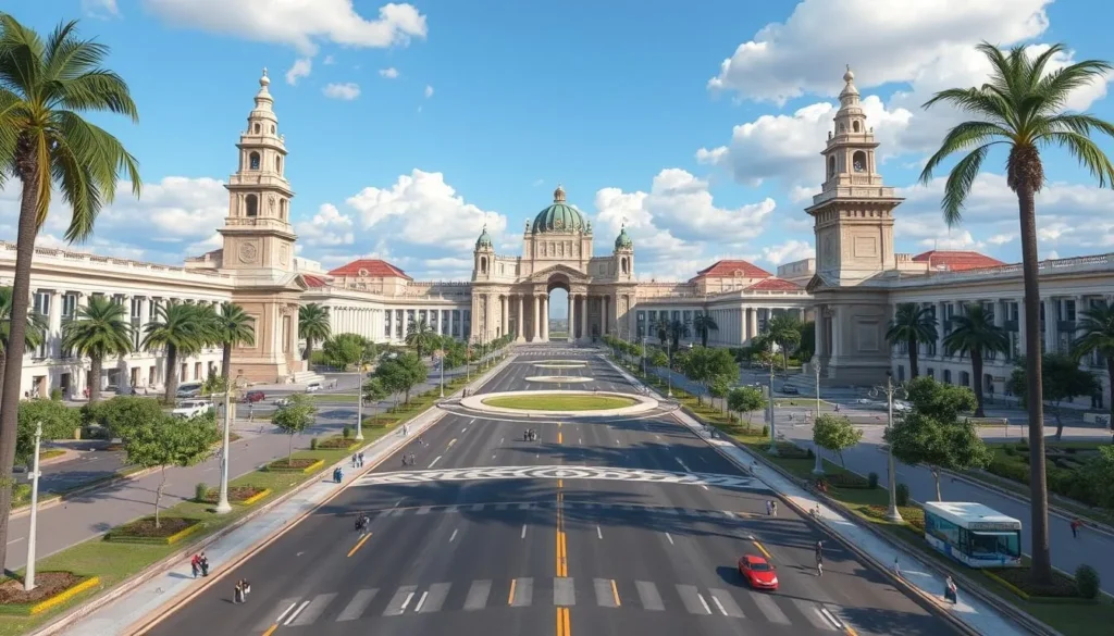 Image of Esplanada dos Ministérios with its wide avenues and monumental buildings