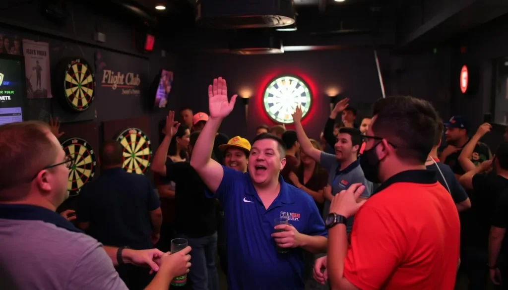 Image of Flight Club DC with darts and a lively atmosphere