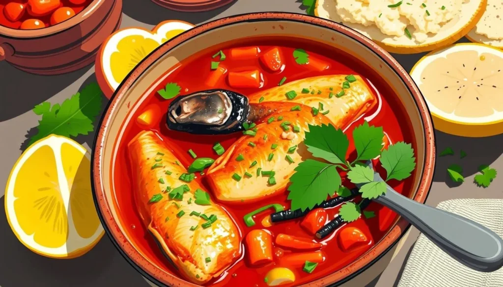 Image of Ghalieh Mahi, a spicy fish stew