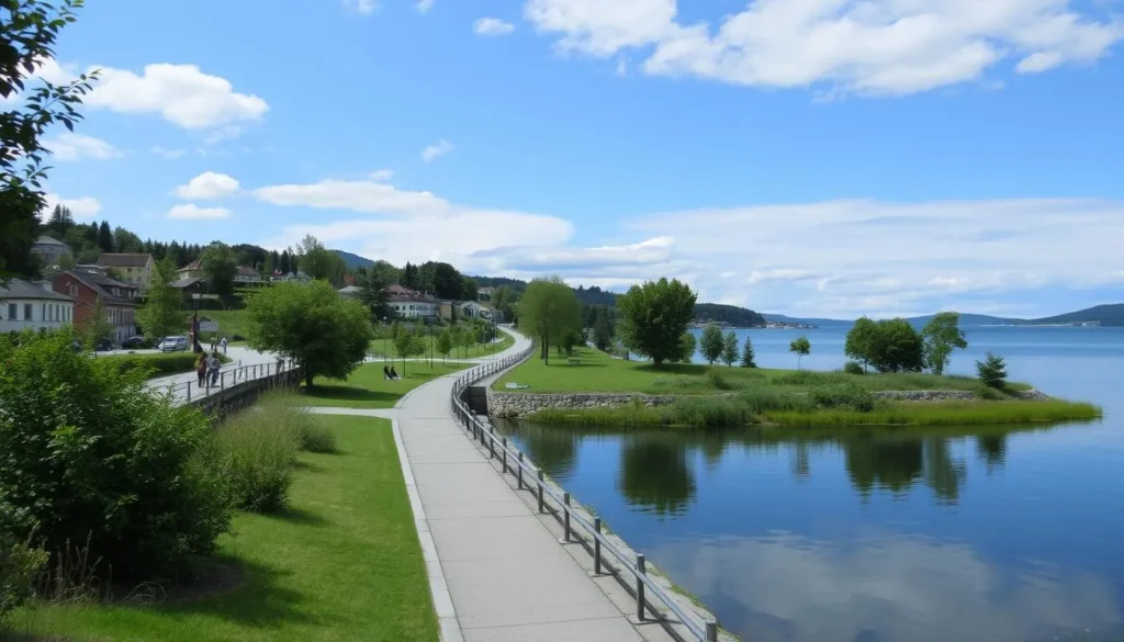 Image of Gjøvik's lakeside promenade