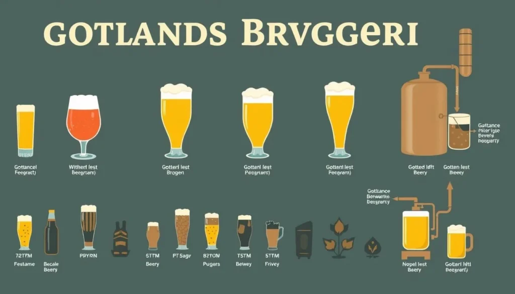 Image of Gotlands Bryggeri, showcasing their variety of beers and the brewing process.