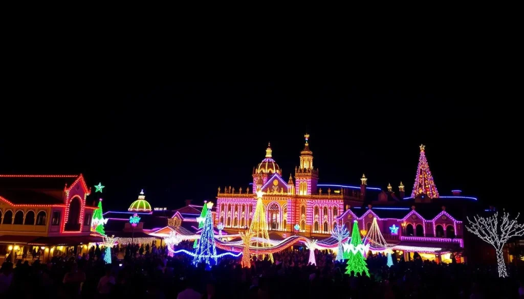 Image of Gramado's Christmas Light Festival (Natal Luz) with millions of LED lights illuminating the town Image of Gramado's Christmas Light Festival (Natal Luz) with millions of LED lights illuminating the town