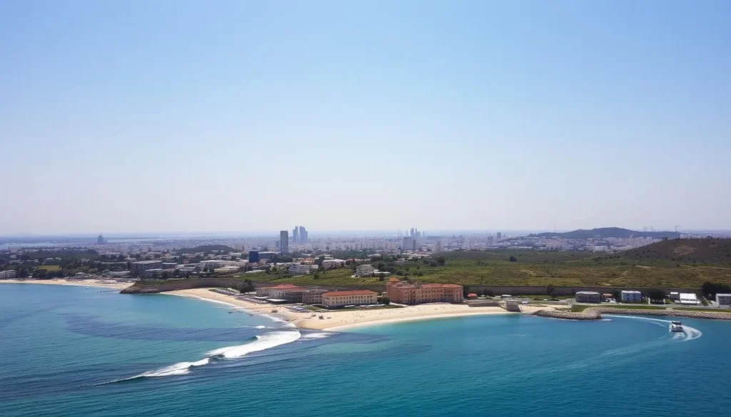 Image of Haifa's coastline with multiple beaches