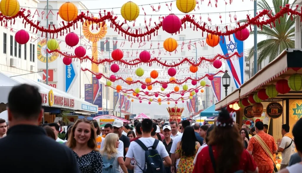 Image of Haifa's main attractions during a festival