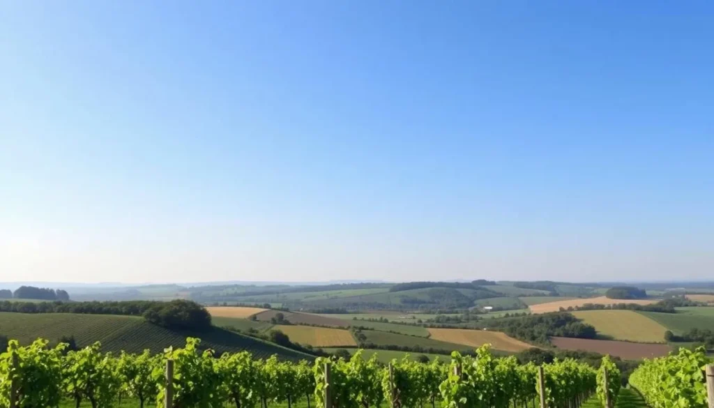 Image of Hattingley Valley Winery vineyards on the edge of the South Downs