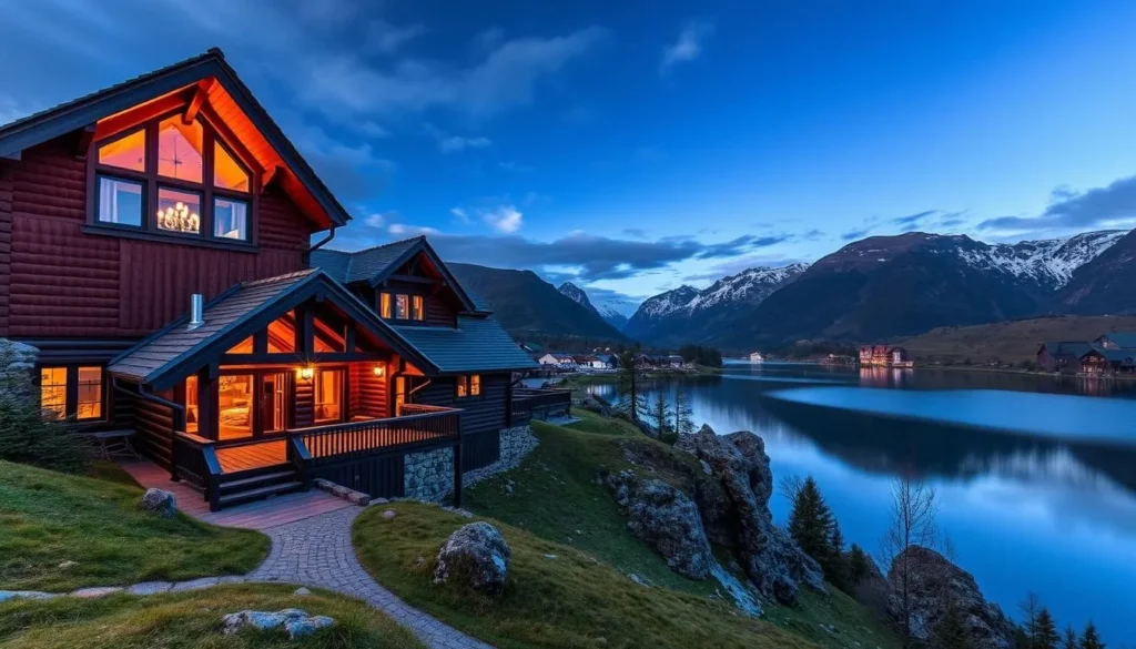 Image of Haugseter Fjellstue, a cozy mountain lodge near Lake Vinstre