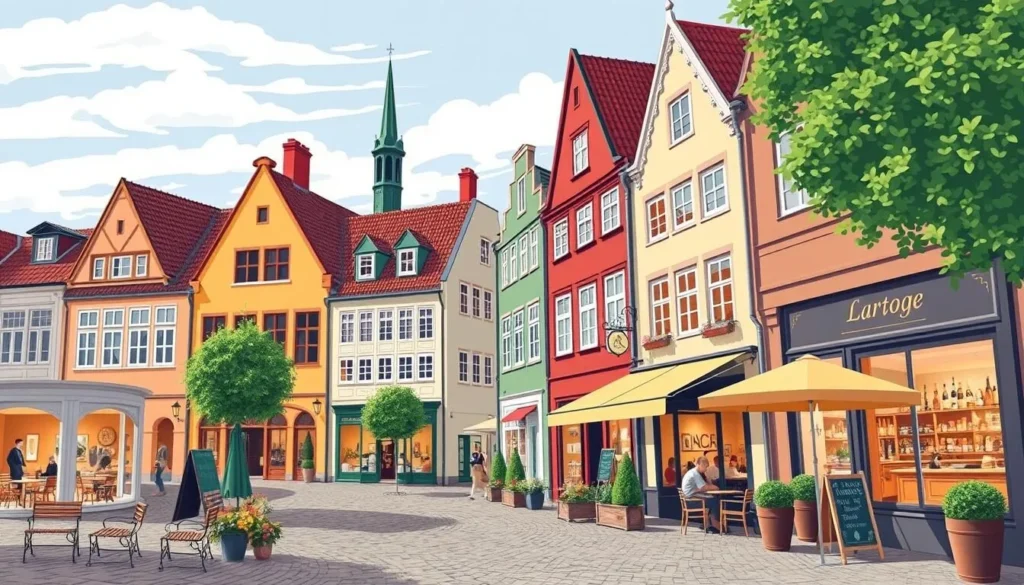 Image of Helsingborg's Old Town with charming shops and cafes