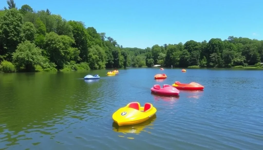 Image of Hessian Lake with pedal boats