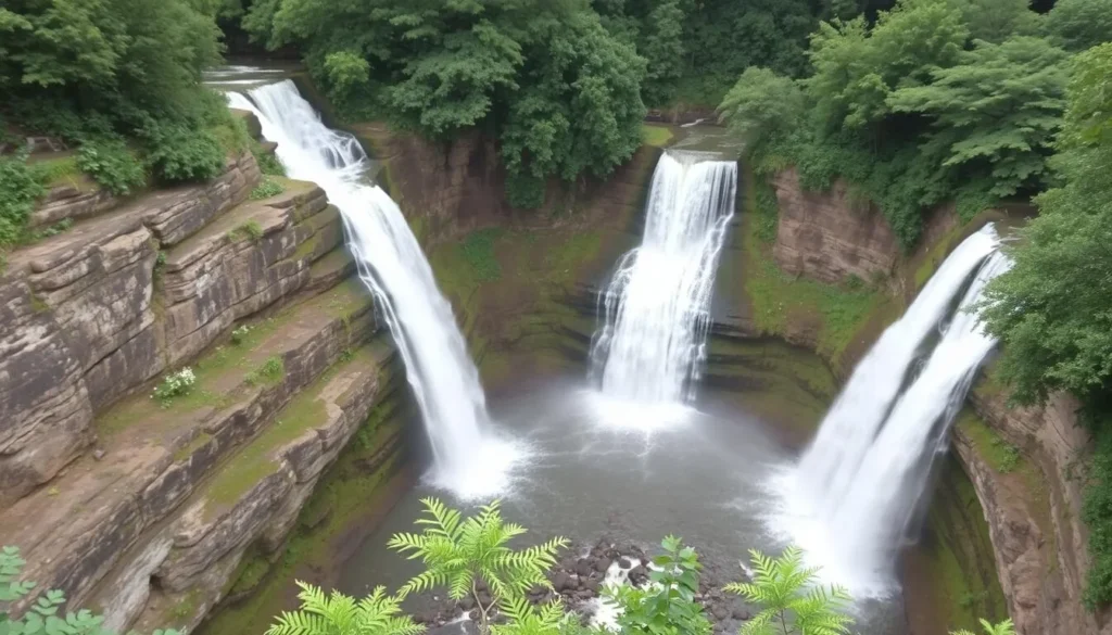 Image of High Falls Gorge with four waterfalls