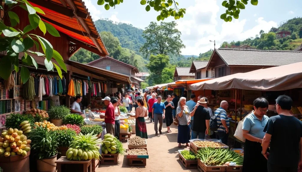 Image of Hmong Village of Cacao market on a Sunday