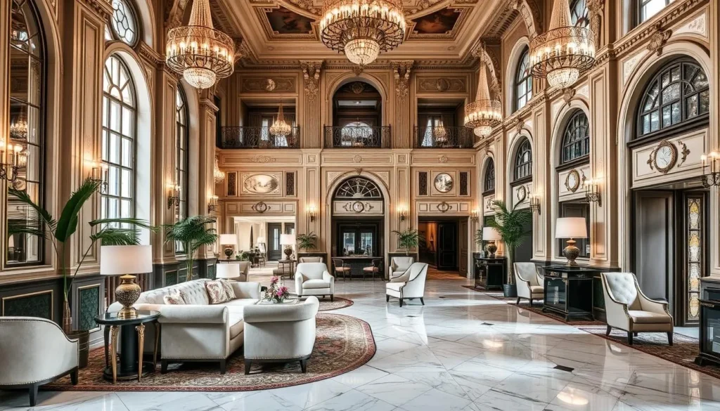 Image of Hotel Pigalle's lavish lobby