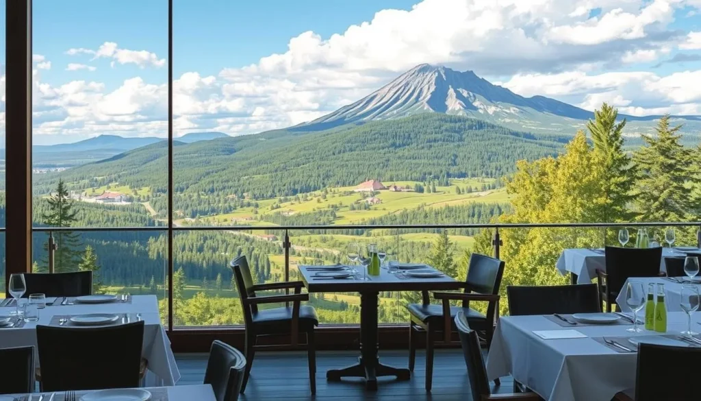 Image of Hotel Punkaharju's restaurant with a view of the Punkaharju Ridge