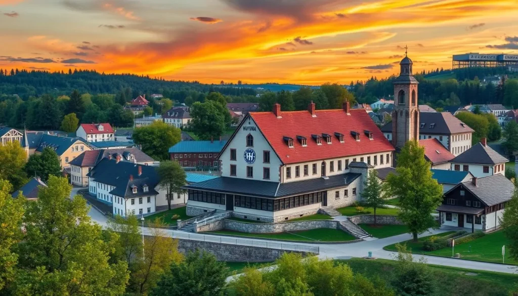 Image of Huskvarna town with Husqvarna Factory Museum
