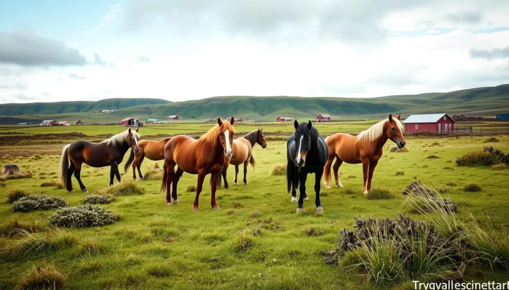 Image of Icelandic horses at Tryggvi Islandshestgård