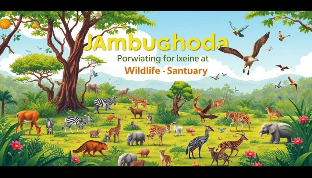 Image of Jambughoda Wildlife Sanctuary with diverse wildlife and lush greenery