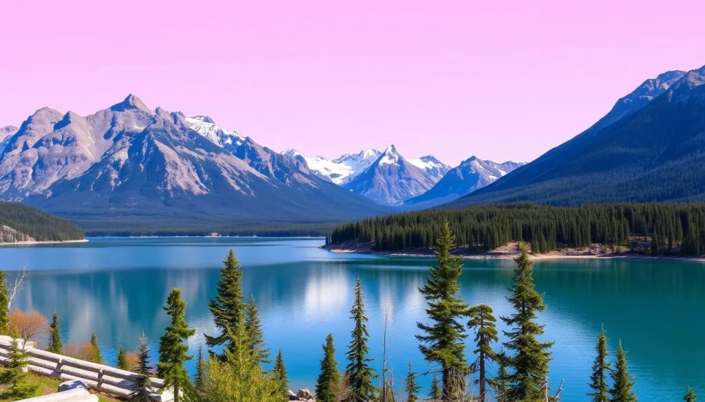 Image of Jasper National Park with mountains and lakes