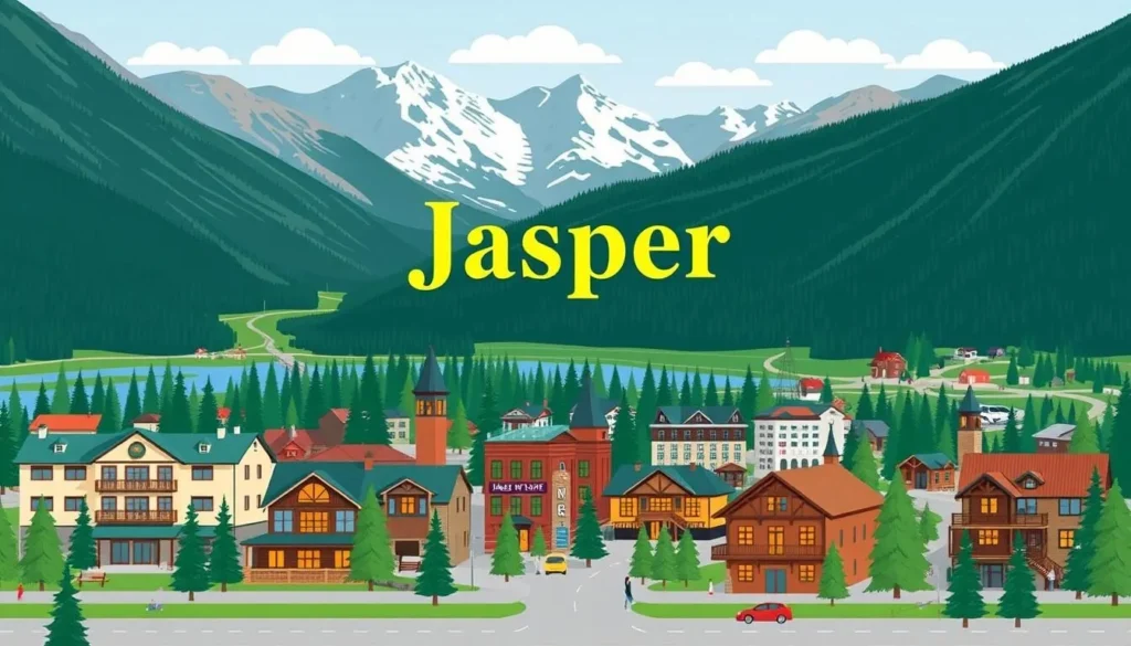 Image of Jasper town with various accommodations Image of Jasper town with various accommodations