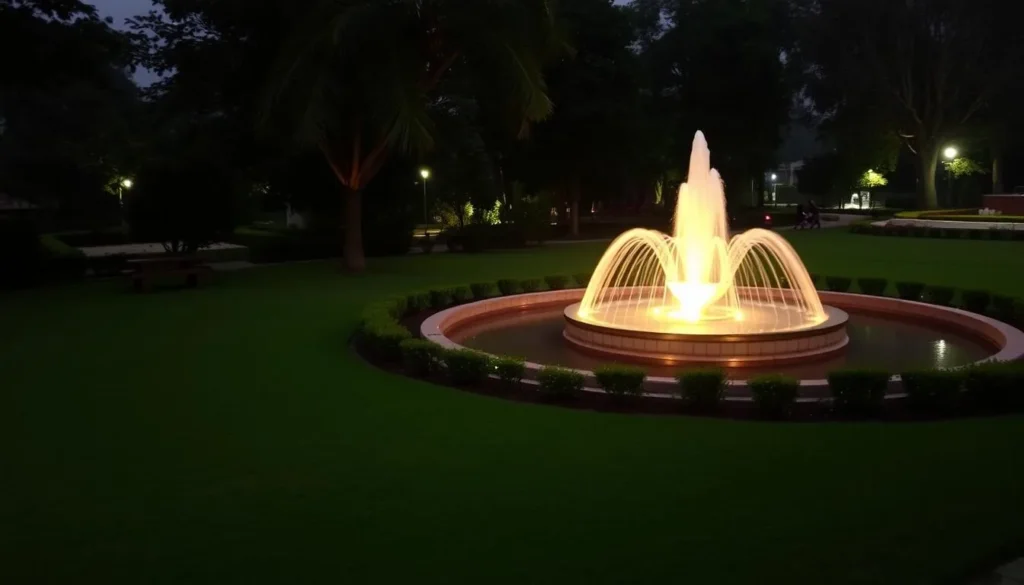 Image of Jawaharlal Nehru Garden with verdant lawns and musical fountain