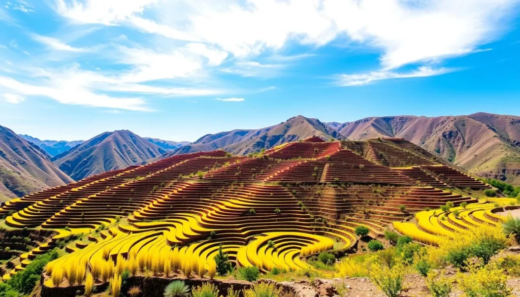 Image of Jebel Akhdar's terraced farms in bloom