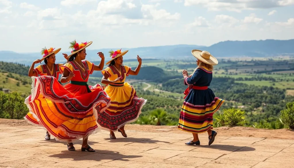 Image of Joropo dancers in traditional attire performing in Los Llanos