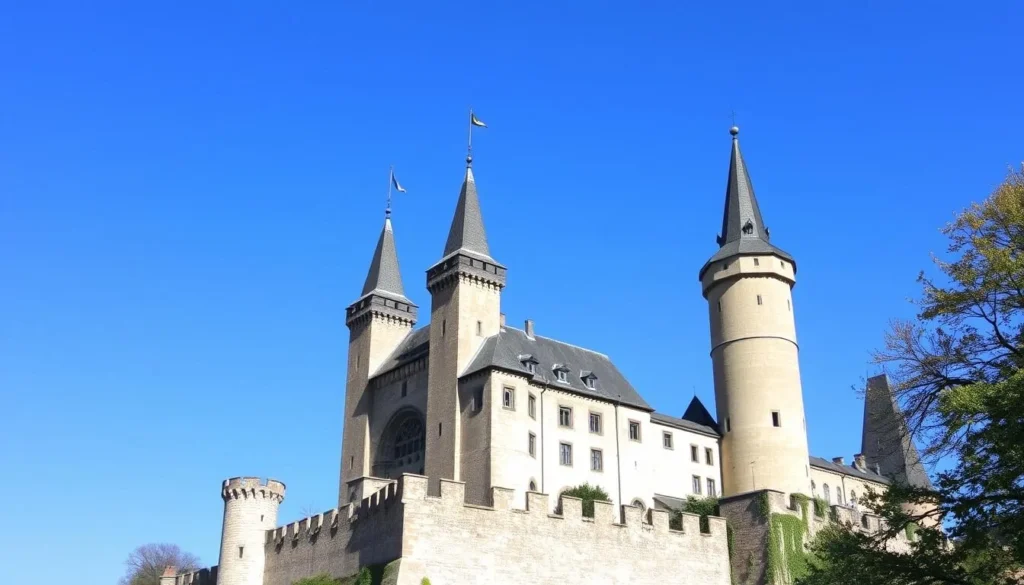 Image of Karlštejn Castle with its imposing towers and fortifications
