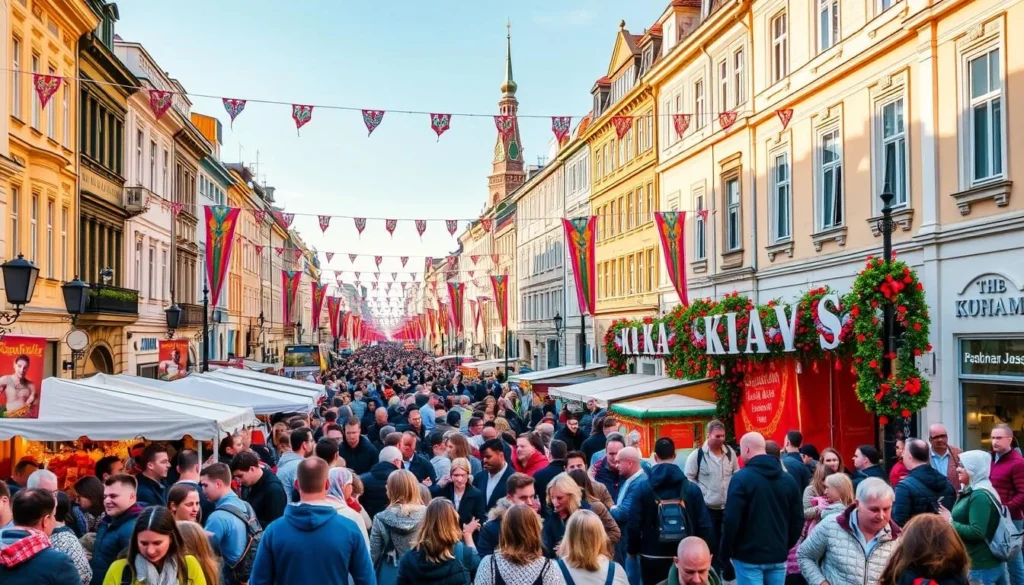 Image of Kaunas city during a festival