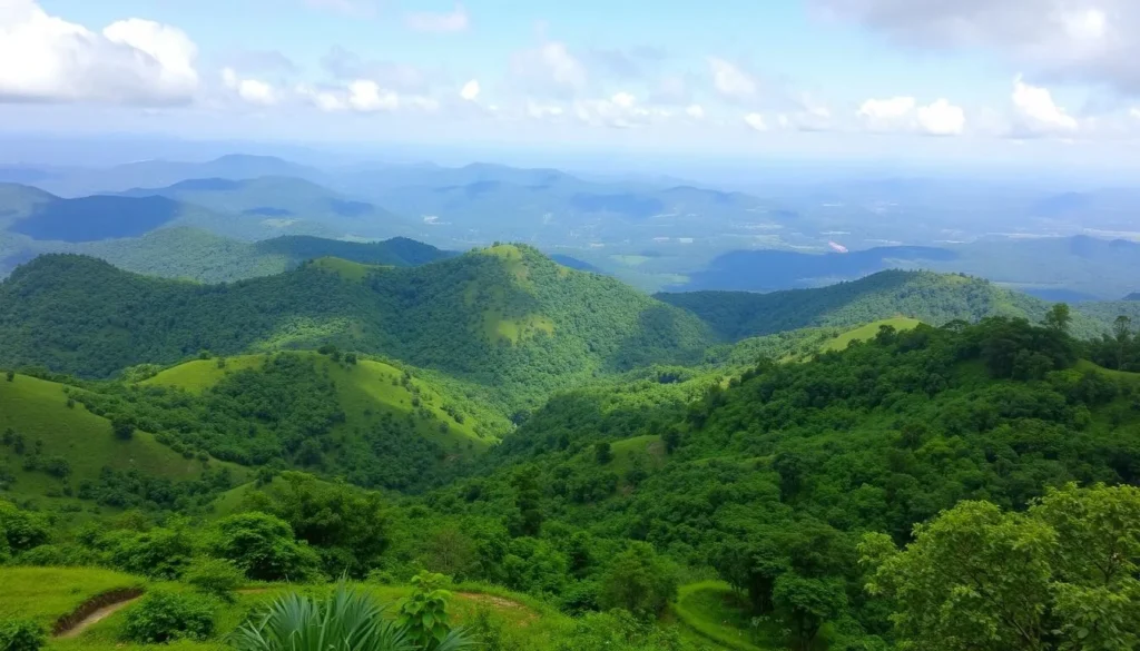 Image of Kodikuthimala viewpoint with rolling hills and valleys