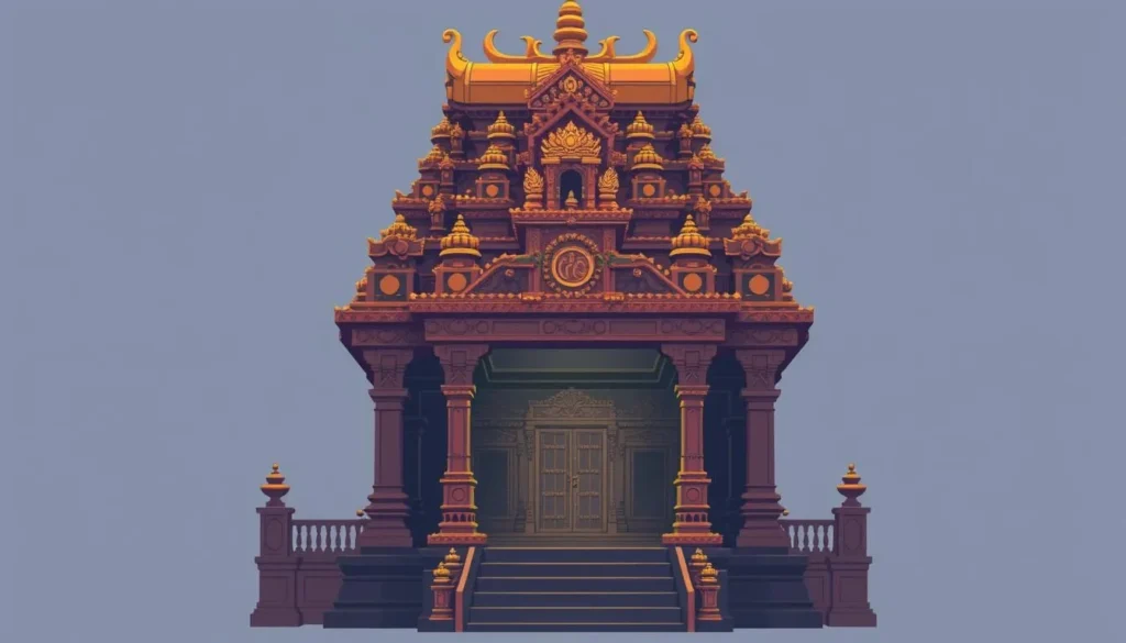 Image of Kottai Mariamman Temple's intricately designed sanctum