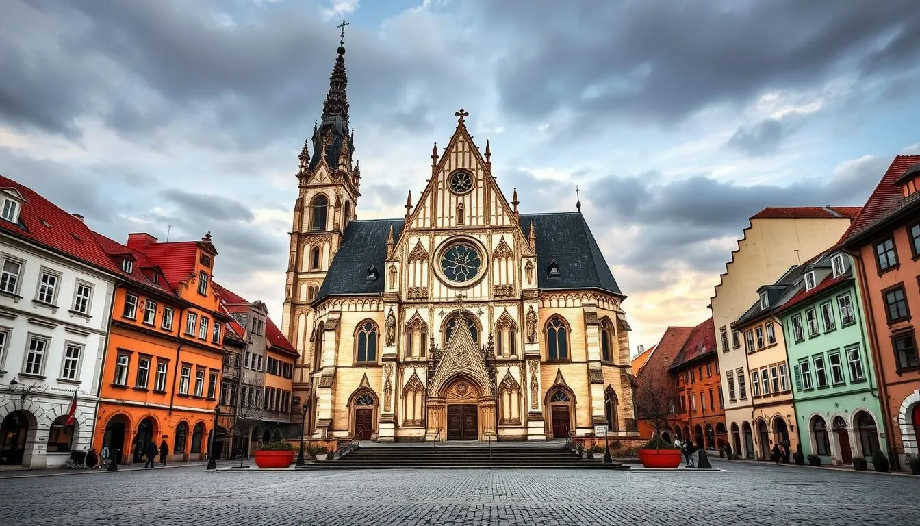 Image of Kutna Hora's historic center with the Church of St. Barbara
