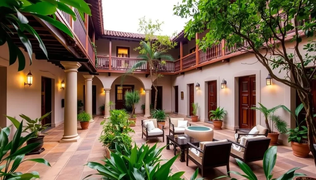 Image of La Casa Del Arbol Boutique Hotel's colonial-style courtyard