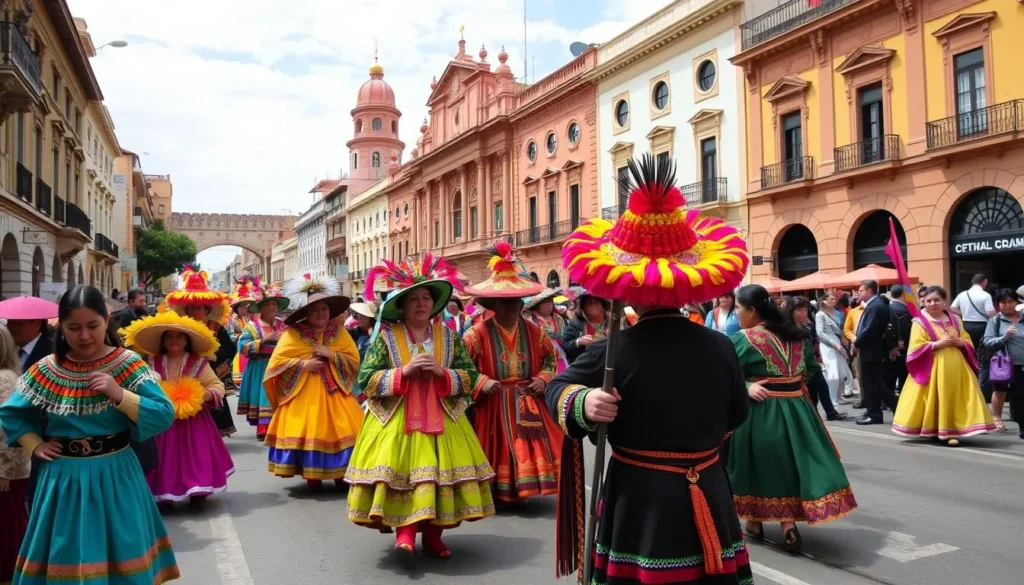 Image of La Paz city during Fiesta Del Gran Poder