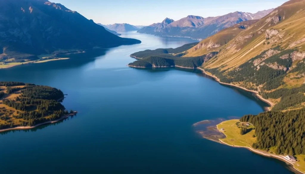 Image of Lake Hornindalsvatnet with fjords in the background