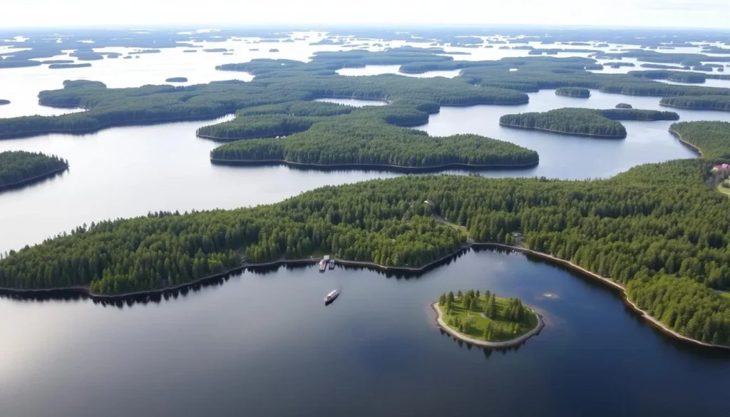 Image of Lake Inari's archipelago with numerous islands