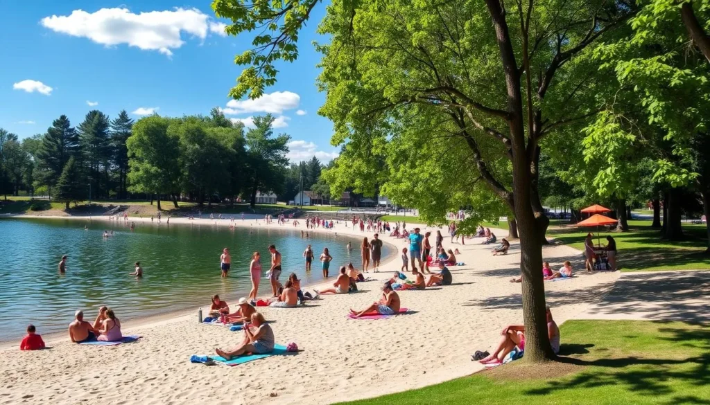 Image of Lake Nokomis Main Beach on a sunny day