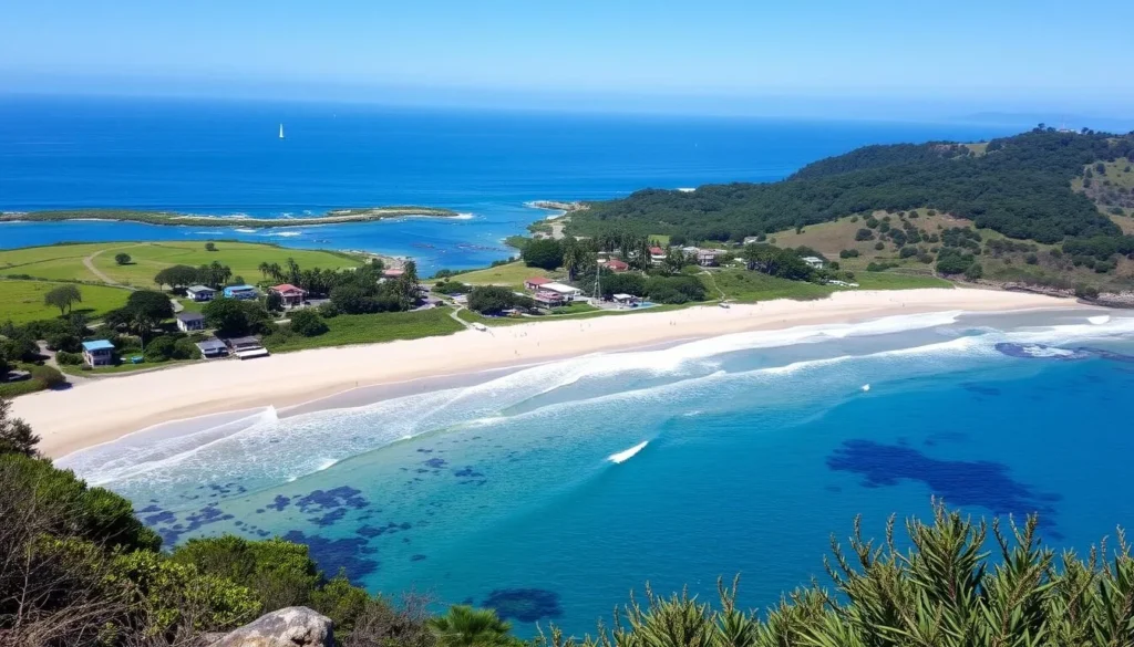 Image of Laranjeiras Beach with its calm waters and scenic surroundings