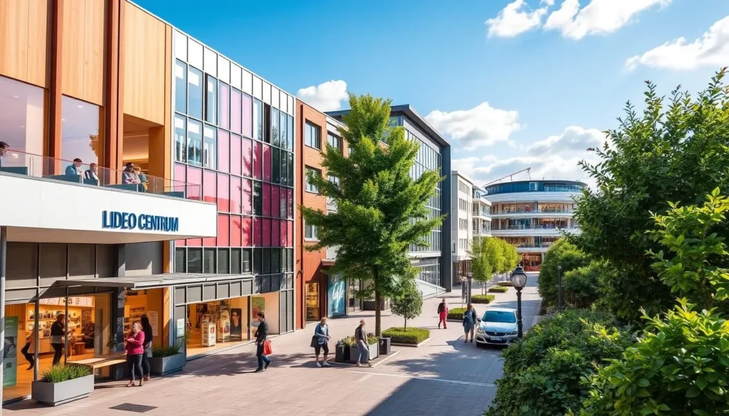 Image of Lidingö Centrum, showcasing its clean and vibrant shopping area.