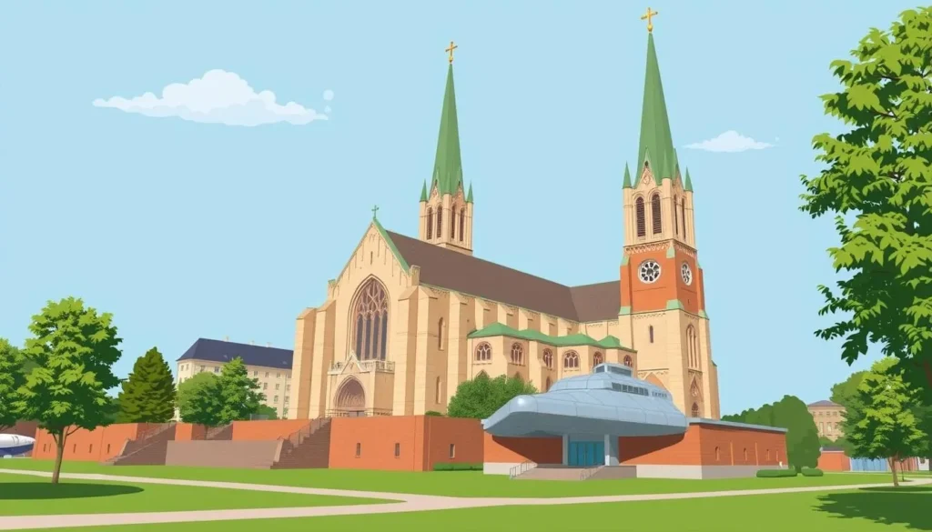 Image of Linköping's Domkyrka cathedral and Flygvapenmuseum
