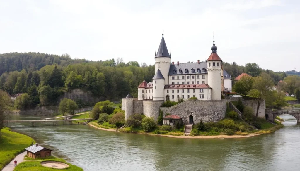 Image of Loket Castle surrounded by the Ohře River