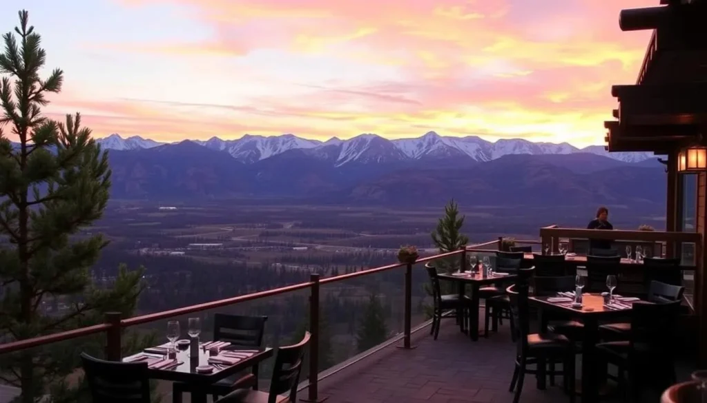Image of Longview Steakhouse with a beautiful view of the Rocky Mountains