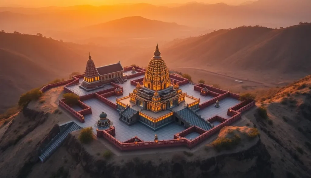 Image of Loni's temple complex at sunrise