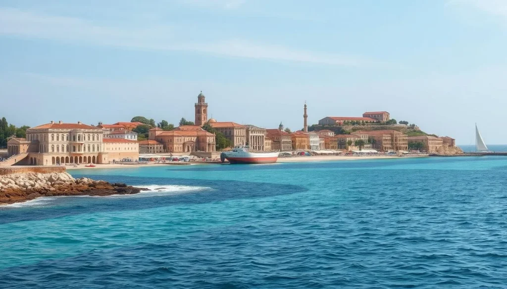 Image of Merdø Island's historic landmarks and beautiful beaches