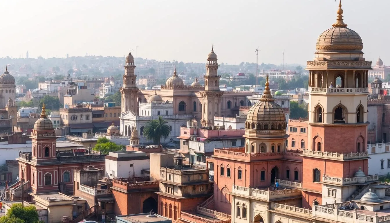 Image of Moradabad cityscape with a mix of historical and modern architecture
