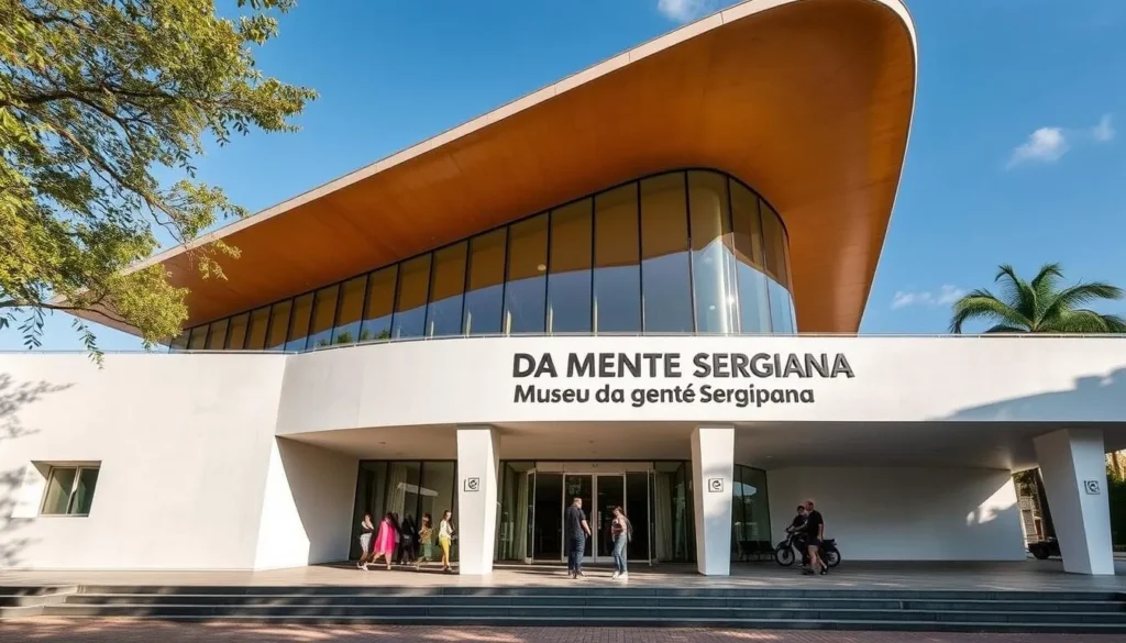 Image of Museu da Gente Sergipana's exterior, showcasing its modern architecture amidst a cultural setting.