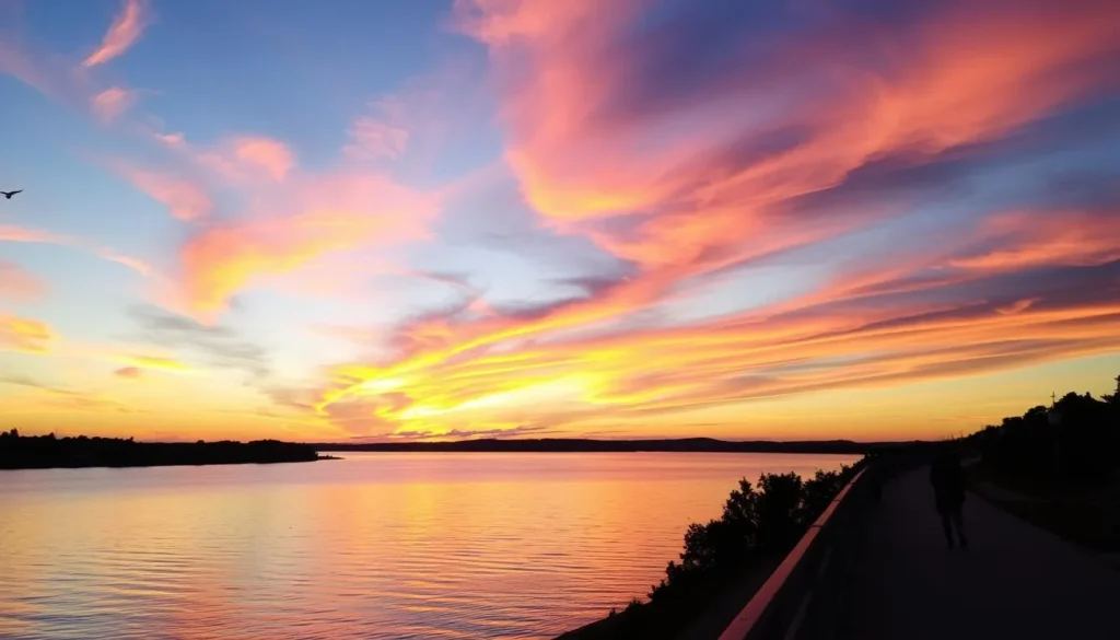 Image of Nida Promenade at sunset