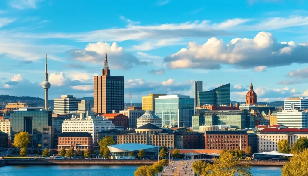 Image of Oslo cityscape with a mix of modern and traditional architecture