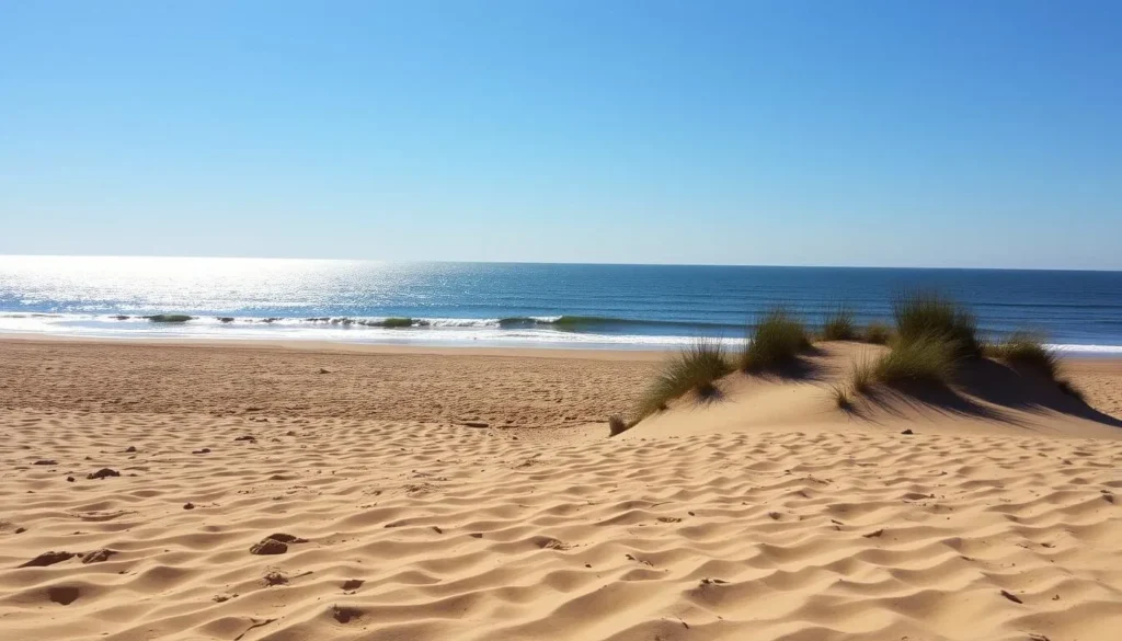 Image of Palanga's golden sandy beach with the Baltic Sea in the background