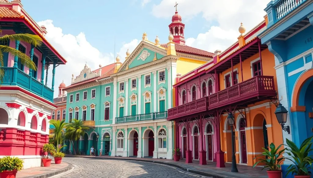 Image of Paramaribo's historic center, showcasing colonial architecture